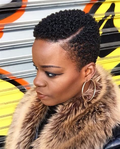 short tapered haircut female natural hair|women's short haircut sideburns tapered.